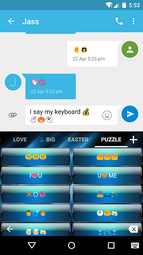 Cool Light Emoji Keyboard Skin