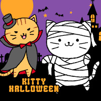 Обои и иконки Kitty Halloween