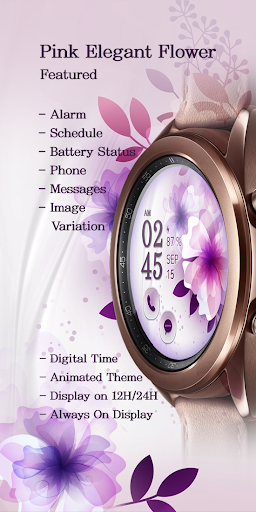 Pink Elegant Flower_Watchface Screen 2