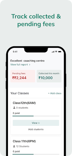 Feesbook: Fees management app Screen 2