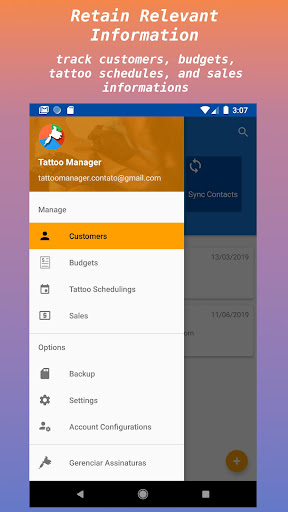 Android application Tattoo Manager screenshort