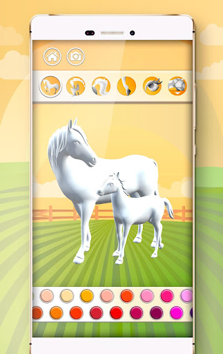 Android application Horse Coloring Book 3D screenshort