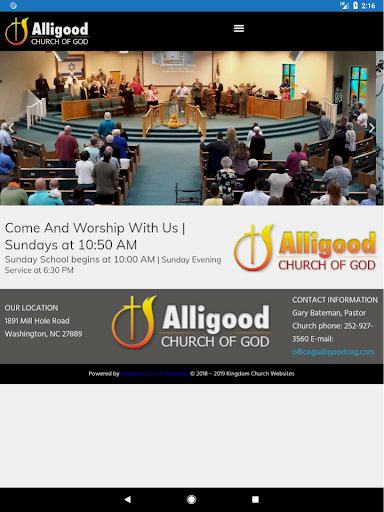 Alligood Church of God Screen 3