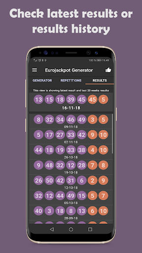 Eurojackpot Generator Screen 3