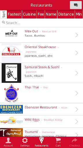 Android application Takeout Waiter screenshort