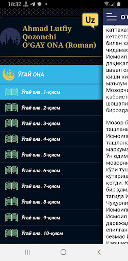 Android application O'gay ona kitobi screenshort