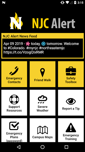 Android application NJC Alert screenshort