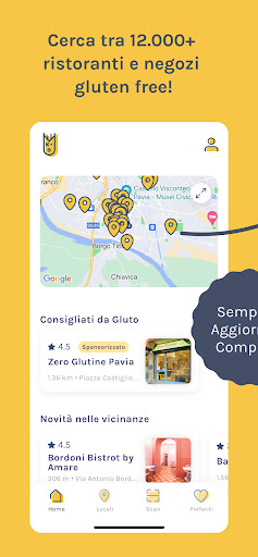 Android application Gluto - Locali senza glutine screenshort