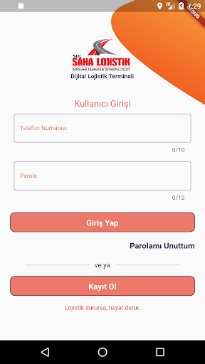 Android application Saha Lojistik screenshort