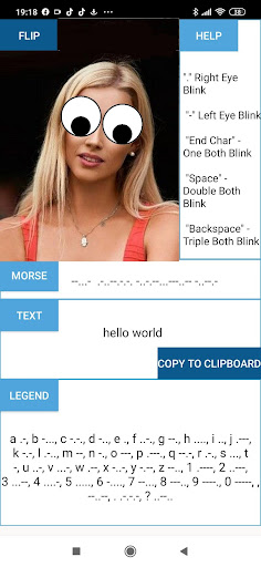 Eyes Blink Morse Code Type Tex Screen 3