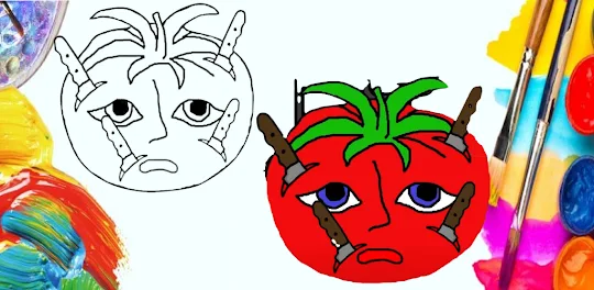 ミスタートマトの塗り絵