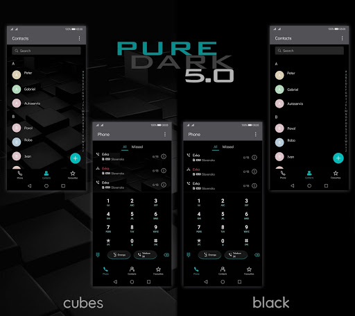 [EMUI 10]Pure Dark 5.0 Theme Screen 2