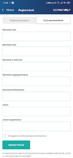 Android application SzombatHELP screenshort