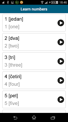 Screenshot of Learn Bosnian - 50 languages