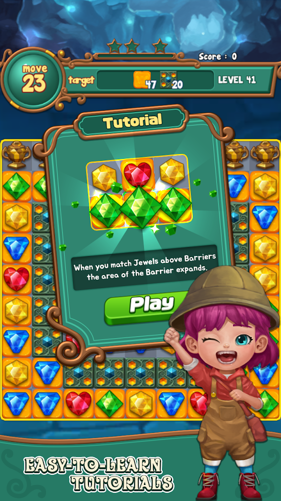 Jewels fantasy:  Easy and funny puzzle game (Free Shopping)