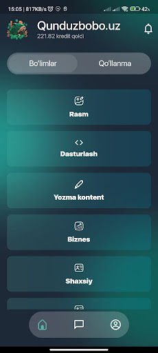 Android application Qunduzbobo screenshort