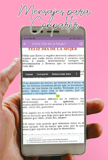 Feliz día Mujer - Mensajes Screen 3