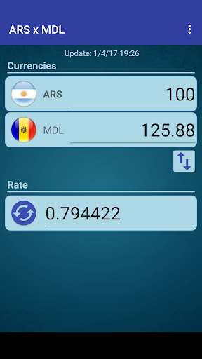 Android application Argentine Peso x Moldovan Leu screenshort