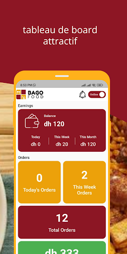 Android application BagoFood Livreur screenshort