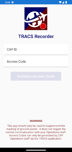 Android application TRACS Recorder screenshort