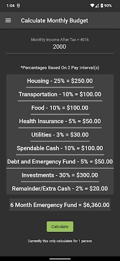 Android application BudgetR Pro screenshort