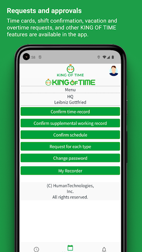 Clock-in KING OF TIME Screenshot 3 - AppWisp.com