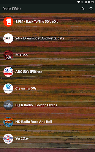 Android application Radio 50s - Fifties Music Live screenshort