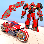 Flying Bat Robot Bike Transform war Robot Games Apk