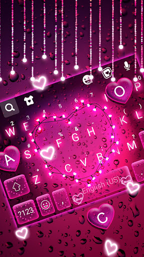 Neon Streaks Heart Keyboard Ba Screen 2