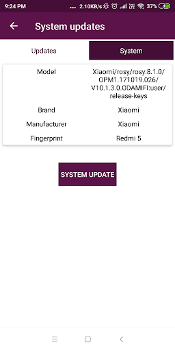 Permission and Updater of Andr Screen 2