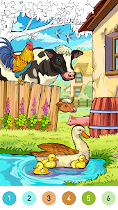 Farm Color by number game