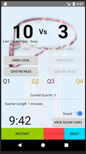 Netball - Scoring and Timer