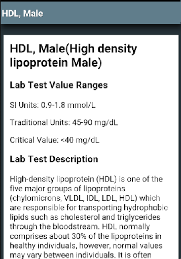 Lab Values Reference Screen 3