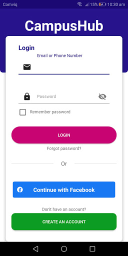 Android application CampusHub screenshort