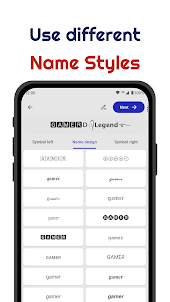 Nickname fire : name style app