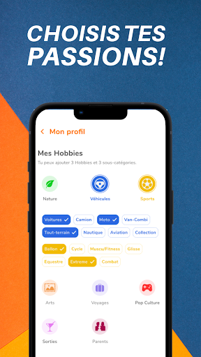Android application Hobbies - Passions et amis screenshort