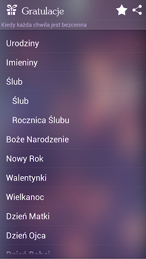 Android application Gratulacje i życzenia screenshort