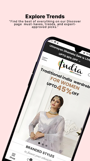 India Kreations – Shopping App Screen 2