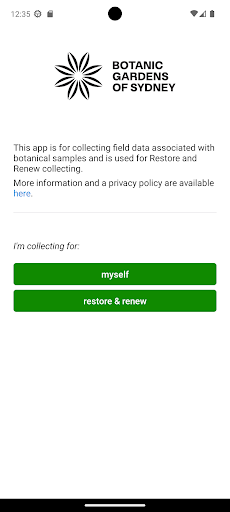 Android application ReCER Field Collection screenshort