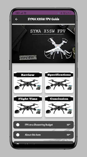Android application SYMA X5SW FPV Guide screenshort