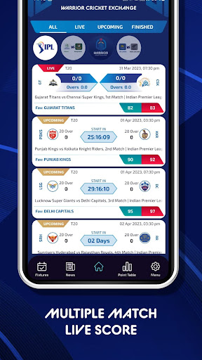 Android application Warrior Cricket Live Line screenshort