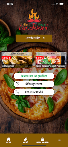 Android application Pizzeria Tandoori screenshort