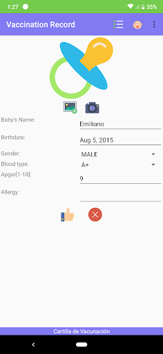 Android application Vaccination Record screenshort