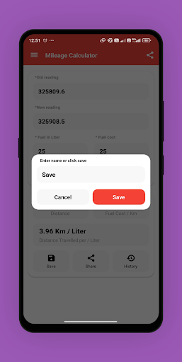 Mileage Calculator by meter Screen 3