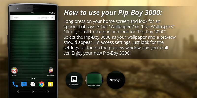 Android application Pip-Boy 3000 Live Wallpaper screenshort