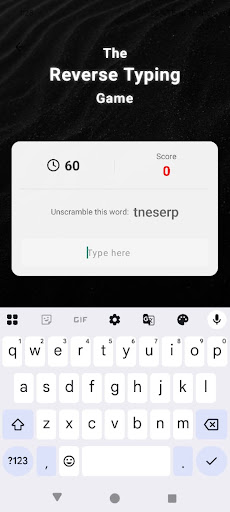 Reverse Typing Game