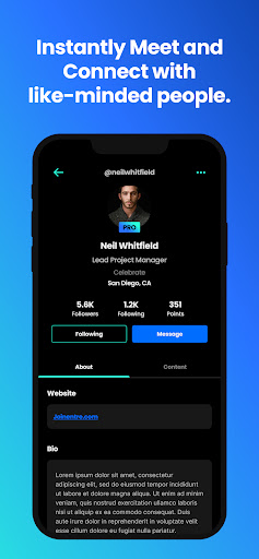 Screenshot of Entre: Professional Network