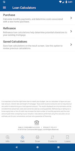 First Continental Mortgage Screen 3