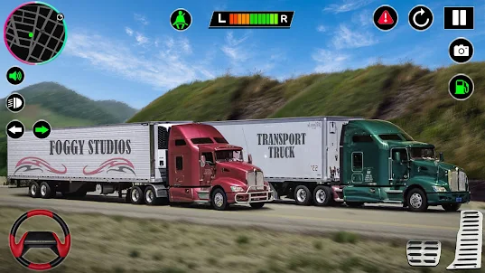 Grande caminhão dirigindo jogo