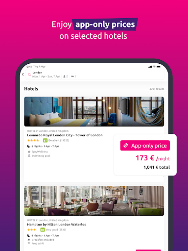 Screenshot of lastminute.com: holiday deals
